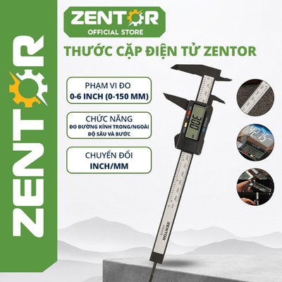 Thước kẹp điện tử 0-150mm ZENTOR Chất liệu nhựa cacbon độ bền cao