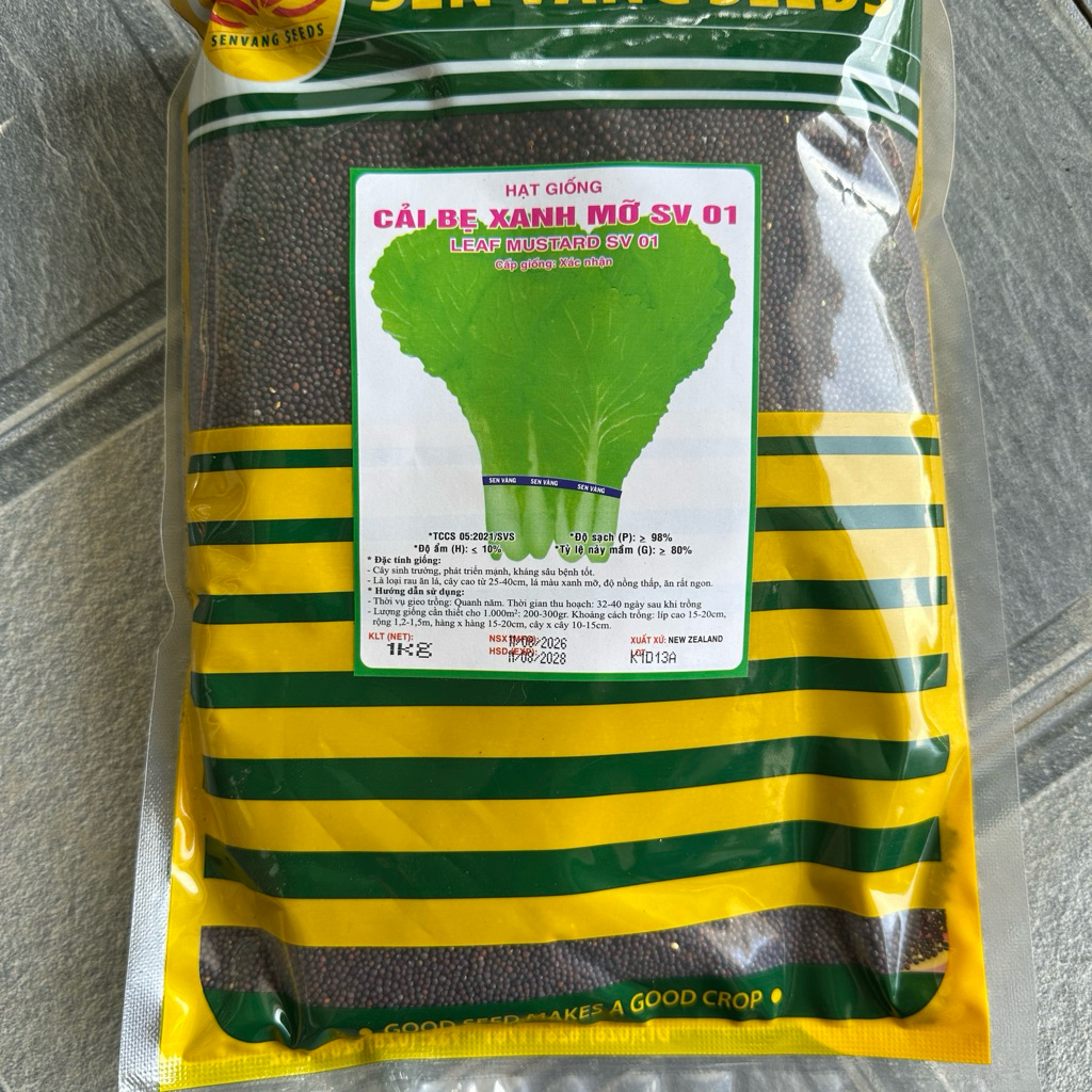 Hạt giống cải bẹ xanh mỡ gói 1kg