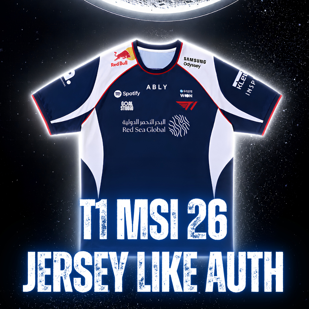 Áo Thun T1 MSI 2026 CRYSTAL ESPORT kèm name tag tự ủi dễ dàng
