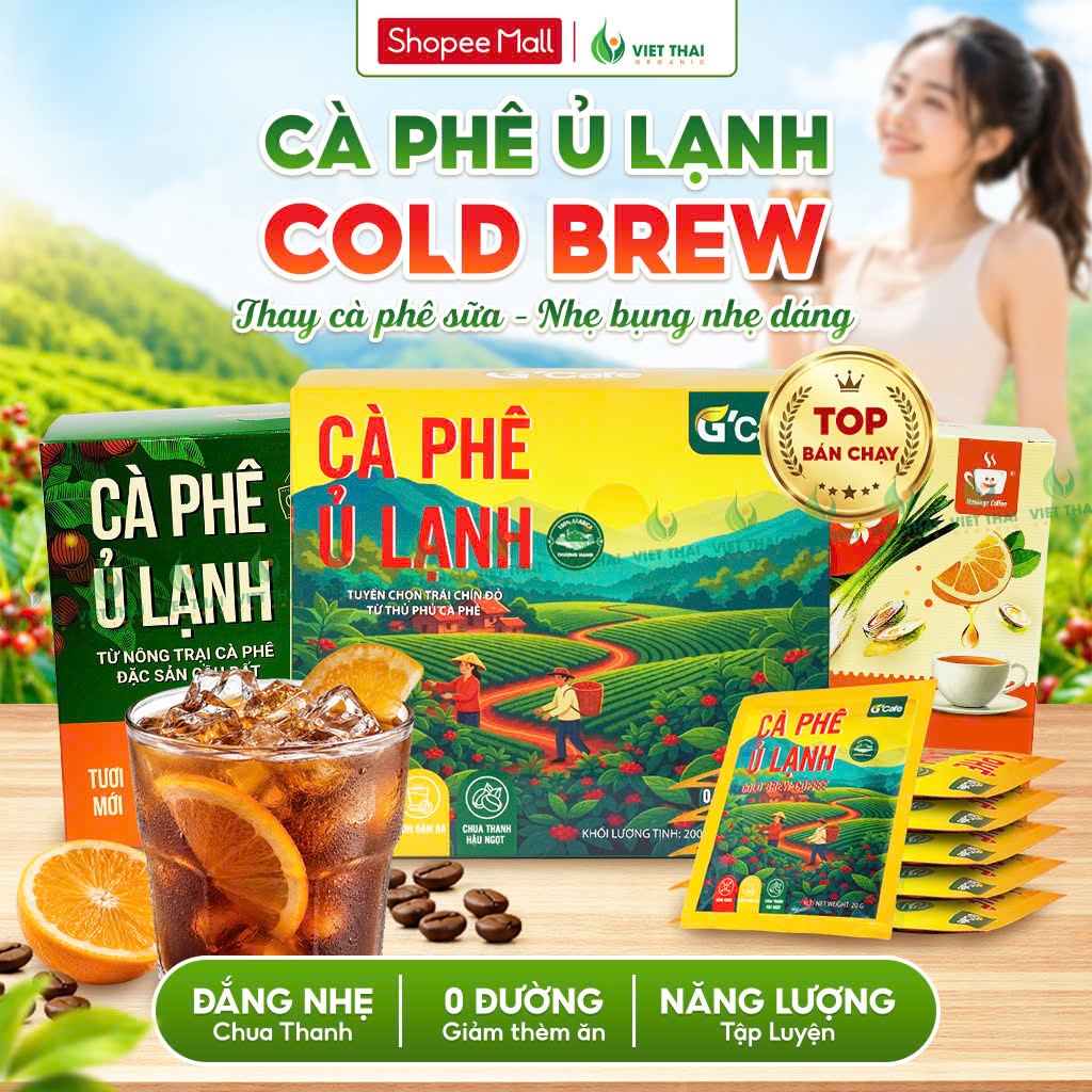 Cafe Ủ Lạnh Giảm Cân - Cà Phê Cold Brew Message Coffee Arabica Túi Lọc Nguyên Chất Detox Chính Hãng