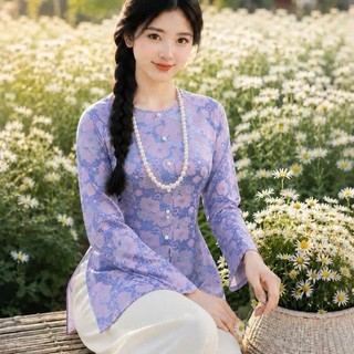 ÁO BÀ BA HOA VINTAGE NỮ TAY DÀI # ÁO LẺ, QUẦN LẺ # THỜI TRANG NỮ # ÁO TRUYỀN THỐNG