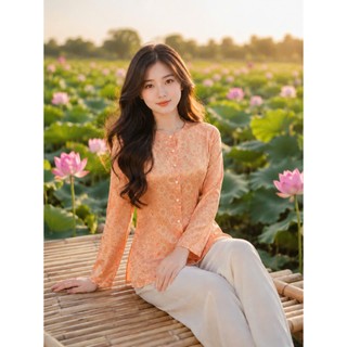 ÁO BÀ BA HOA VINTAGE NỮ TAY DÀI # ÁO LẺ, QUẦN LẺ # THỜI TRANG NỮ # ÁO TRUYỀN THỐNG