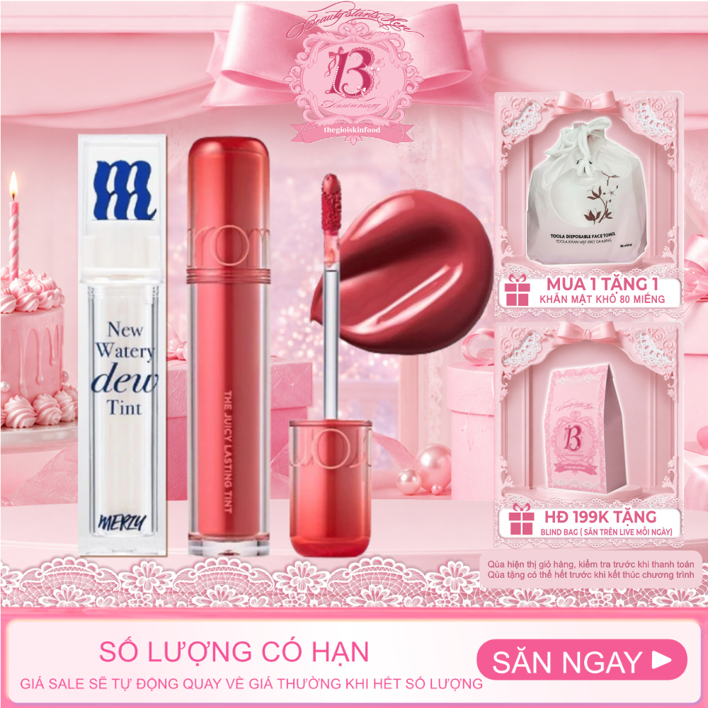 [Romand + Merzy] Combo Son Romand The Juicy Lasting Tint + Son Merzy New Watery Dew Tint 4g thegiois