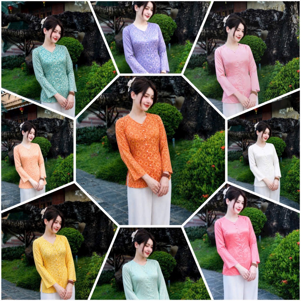 ÁO BÀ BA HOA VINTAGE NỮ TAY DÀI # ÁO LẺ, QUẦN LẺ # THỜI TRANG NỮ # ÁO TRUYỀN THỐNG