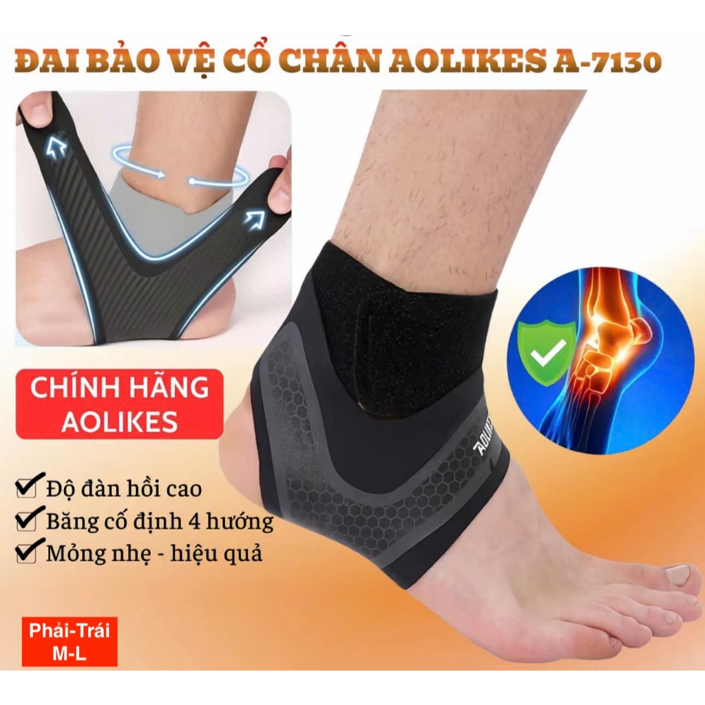 [CHÍNH HÃNG] Băng Quấn Cổ Chân AOLIKES 7130 Hỗ Trợ Chống Lật Cổ Chân, Bảo Vệ Cổ Chân