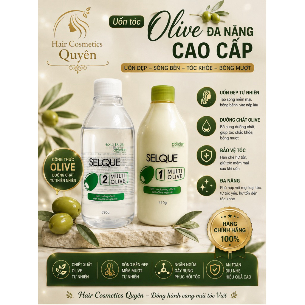 Uốn olive cao cấp Obsidian( UỐN LẠNH)
