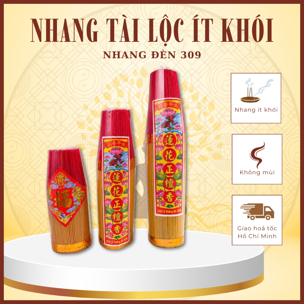 [HOẢ TỐC] [Bó 1000 cây] Nhang tài lộc ít khói, ít tàn, không mùi hương dễ chịu 3 tấc, 4 tấc, 5 tấc b