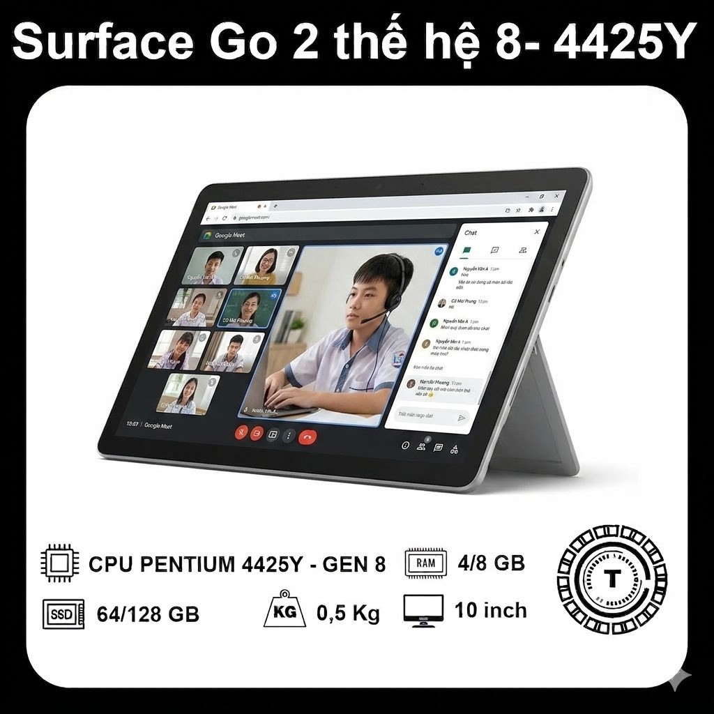 Microsoft Surface Go 2 – RAM 8GB/128GB – Chuẩn Zin Nhật, máy nhẹ viền mỏng