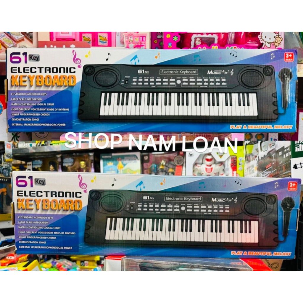 Đàn Piano Điện Tử 61 Phím Kèm Mic Cho Bé 6101. Đàn Piano Điện Tử 61 Phím Có Micro, Nhạc Cụ Đồ Chơi C