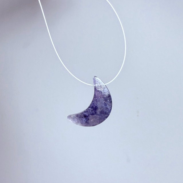 Moon Iolite xanh navy có lỗ xỏ ở đỉnh ✨ blue moon ✨
