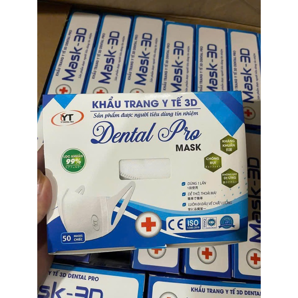Khẩu trang 3D mask DENTAL PRO hộp 50c