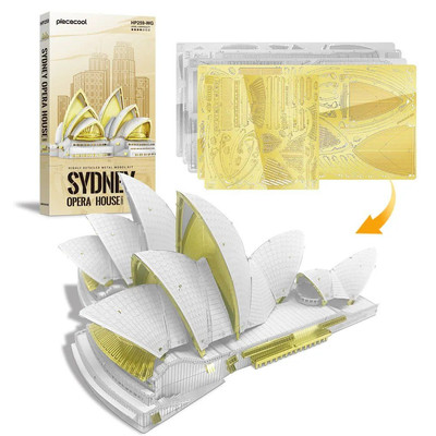 Mô Hình Kim Loại 3D Lắp Ráp Piececool Nhà Hát Con Sò (122 mảnh,Sydney Opera House) HP259-WG - MP1152