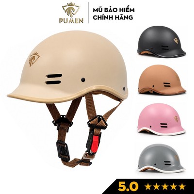 Mũ bảo hiểm nửa đầu cá heo PUMEN đạt chuẩn, thời trang, nhiều màu cá tính, Freesize(55-59cm)