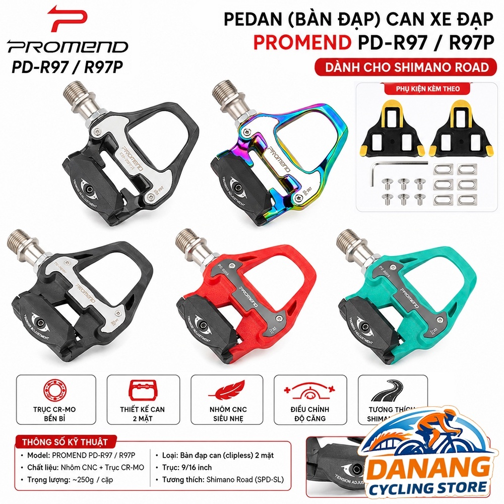 Pedal (Bàn Đạp) Can Cá Xe Đạp PROMEND PD-R97 / R97P – Chuẩn Shimano Road SPD-SL