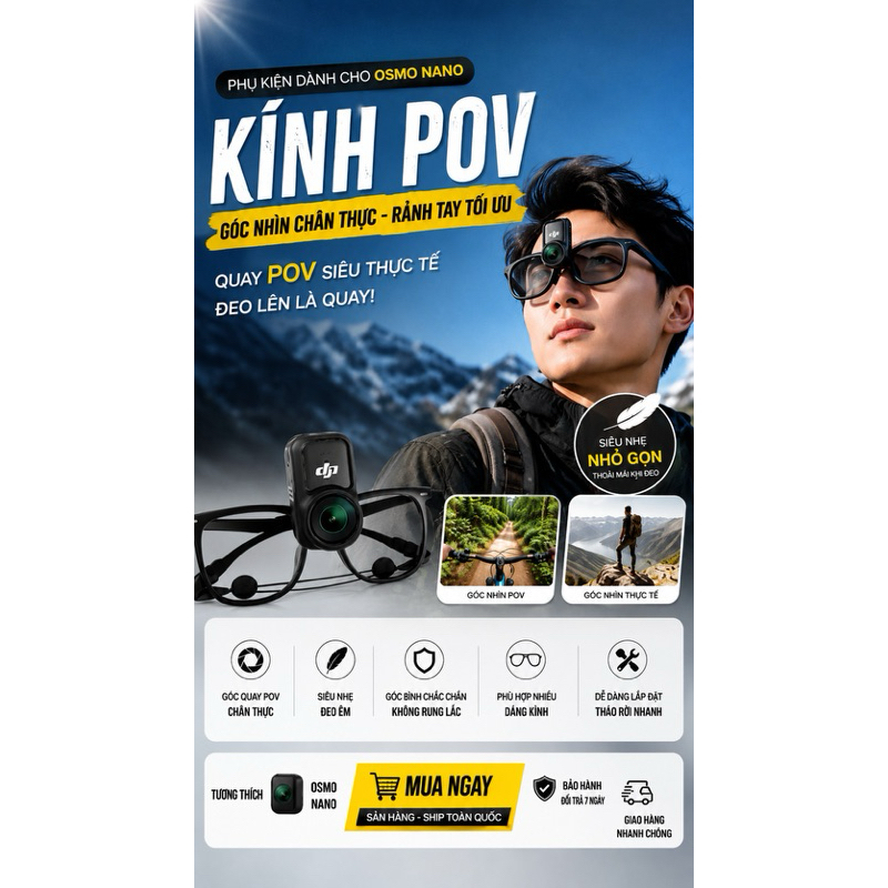 DJI Osmo Nano - Gọng kính hỗ trợ quay góc POV cho Osmo Nano