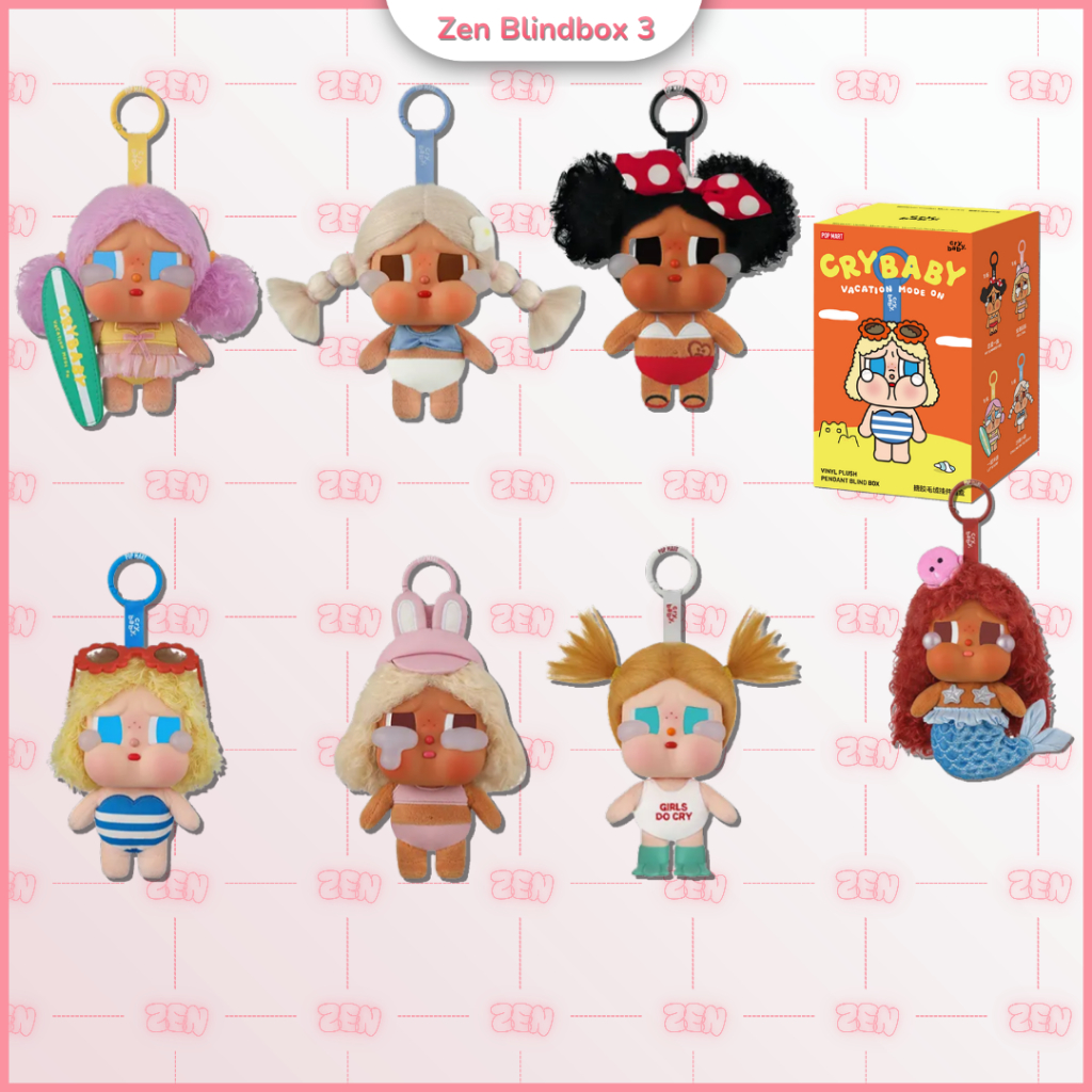 [Chính Hãng] Blindbox Crybaby Vacation Mode On Móc Khóa Gấu Bông