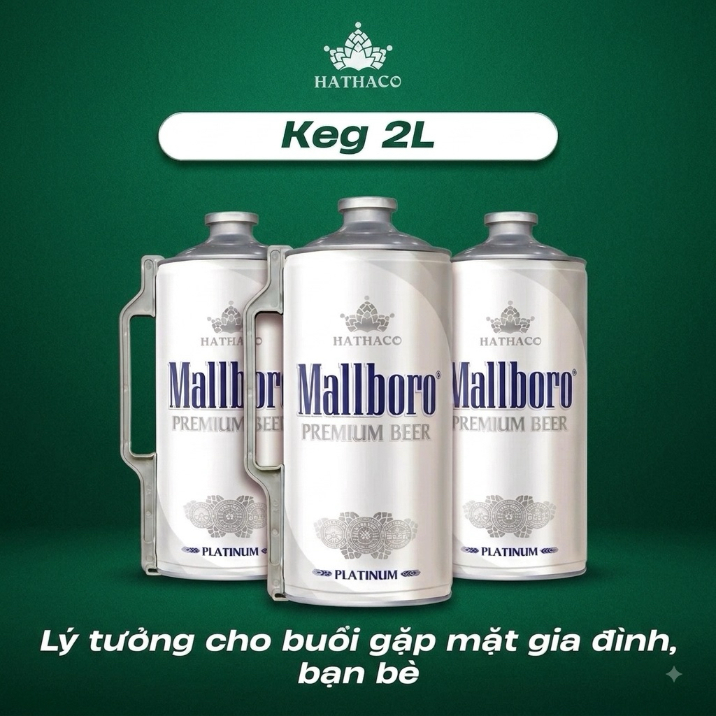 BIA TƯƠI MALLBORO KEG 2L 5.2% (Thùng 4 Keg x 2L)