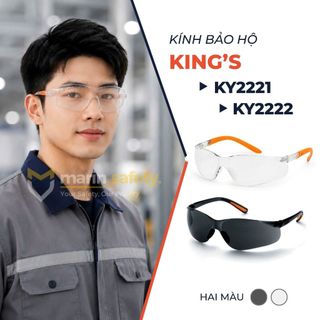 Kính bảo hộ lao động King's KY2221 màu trong suốt, chống đọng sương, bền đẹp chắc chắn