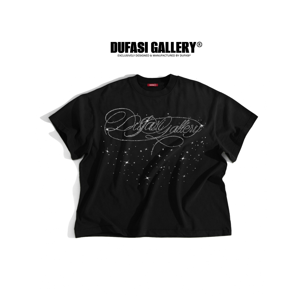 Áo Thun Nam Nữ Unisex Form Boxy DUFASI GALLERY® - 100% COTTON / 300GSM - ĐÍNH ĐÁ / CALLIGRAPHY BLING
