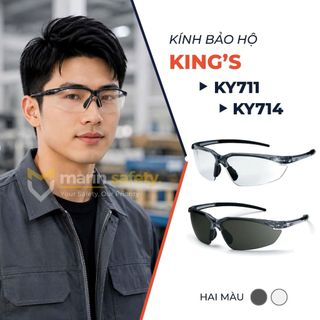 Kính bảo hộ lao động King's KY711 màu trong suốt, chống đọng sương, bền đẹp chắc chắn