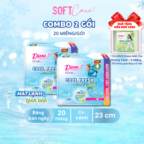 Combo Băng Vệ Sinh Diana Sensi Cool Fresh 20 Miếng