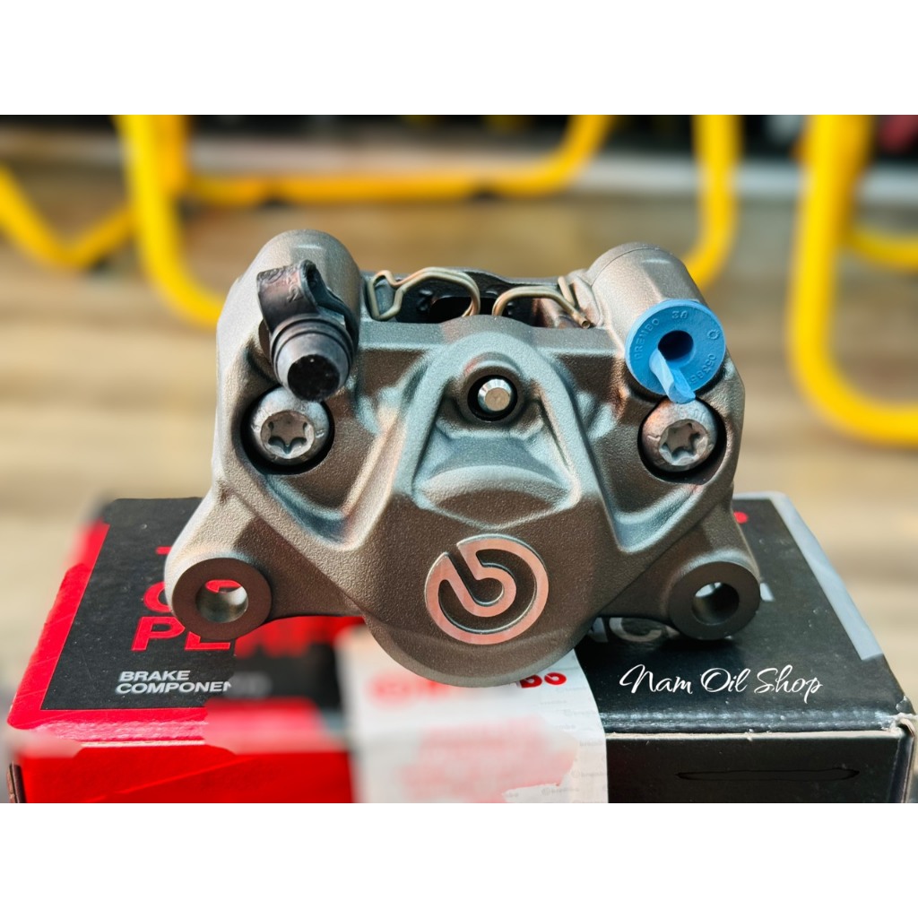 Heo Brembo 2 pis chính hãng màu xám logo bạc