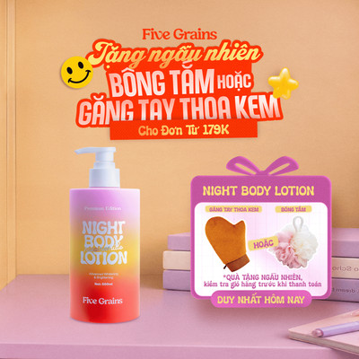 Kem dưỡng body Cao cấp Five Grains dưỡng trắng da Niacinamide, Alpha-Arbutin ban đêm bản nâng cấp 500ML
