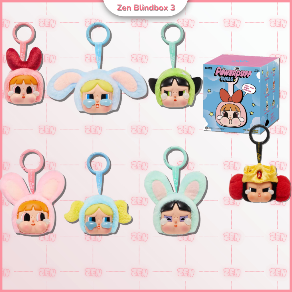 [Chính Hãng] Blindbox Crybaby PPG PowerPuff Girls Móc Khóa Gấu Bông