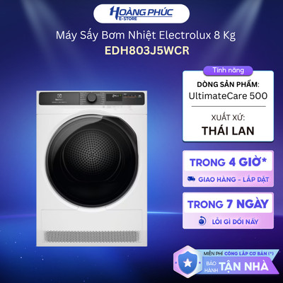 Máy Sấy Bơm Nhiệt Electrolux 8 Kg EDH803J5WCR  {TOÀN QUỐC}