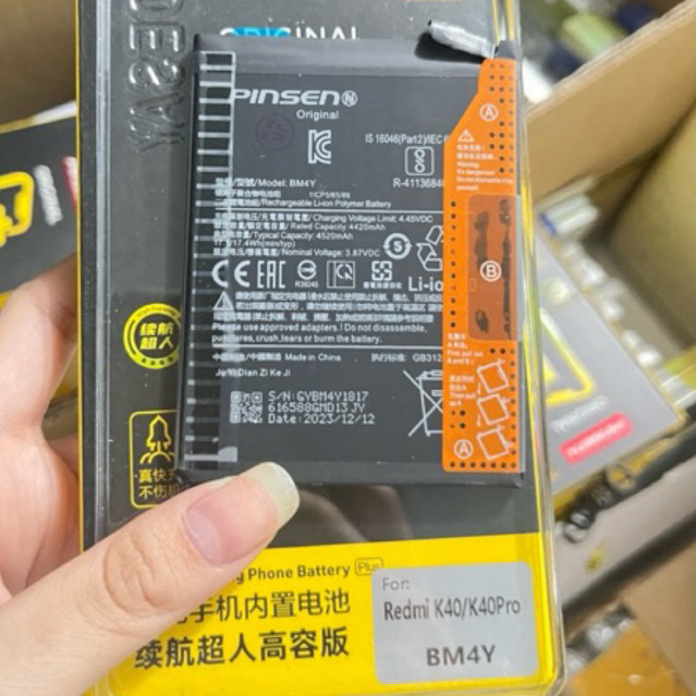 Pin thay thế cho Xiaomi Poco F3 / Redmi K40 / Redmi K40 Pro / Poco F3 Pro / Redmi K40 Pro Plus (BM4Y