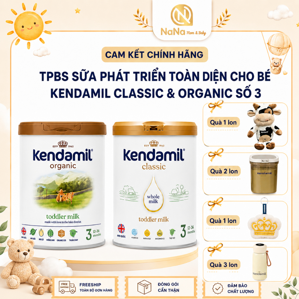 (Kèm quà) Sữa Kendamil Classic / Kendamil Organic đủ số cho bé nhập khẩu chính hãng từ Anh