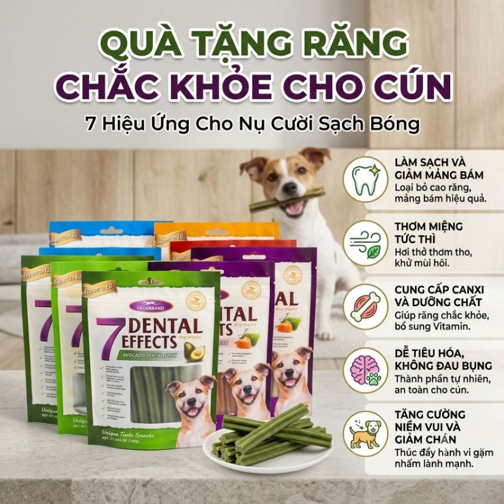 Xương Gặm Dental Effects 160g Làm Sạch Răng Chó Bánh Thưởng Dental Effects 160g Thơm Miệng Cho Chó