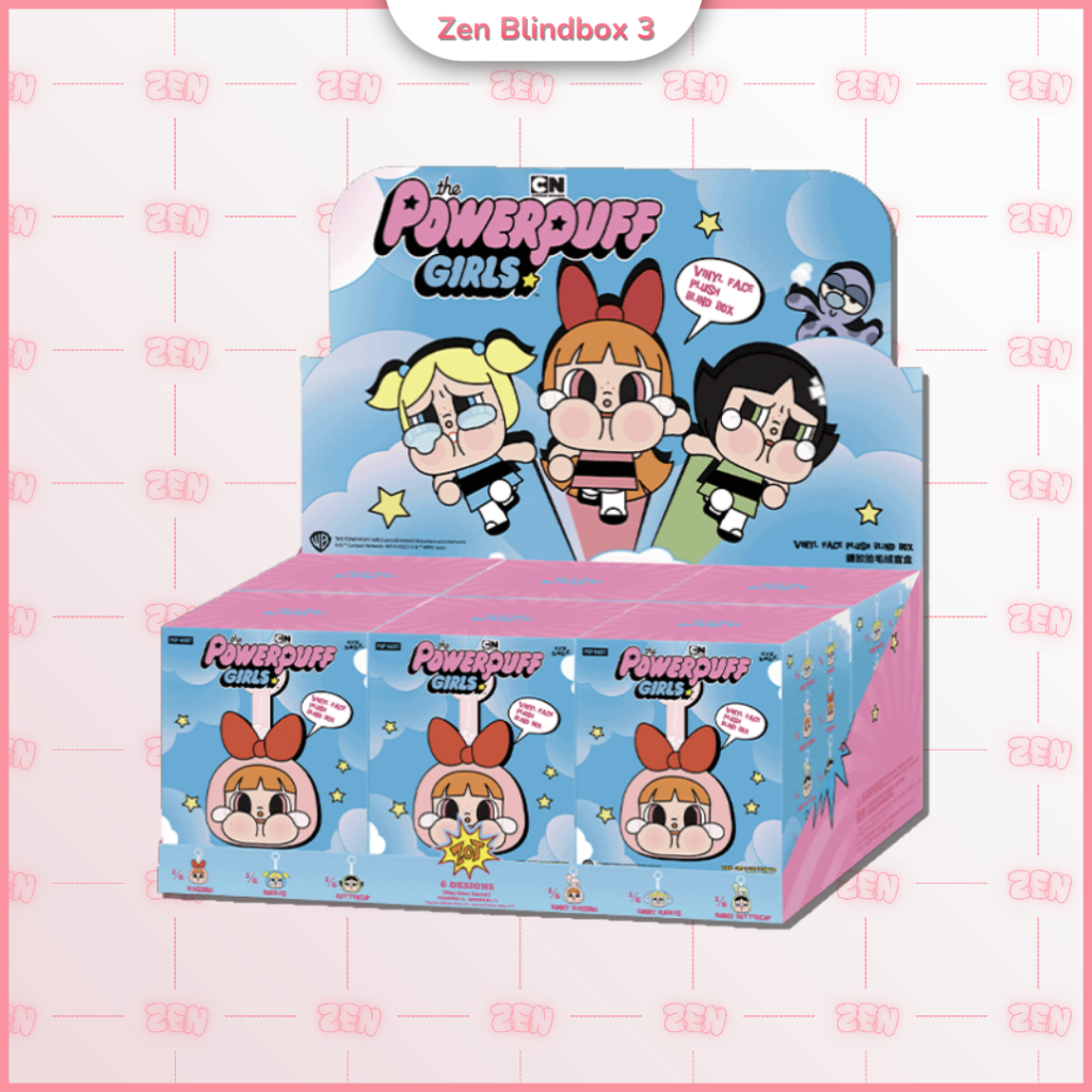 [Chính Hãng] Full Set Crybaby PPG Powerpuff Girls Móc Khóa Gấu Bông