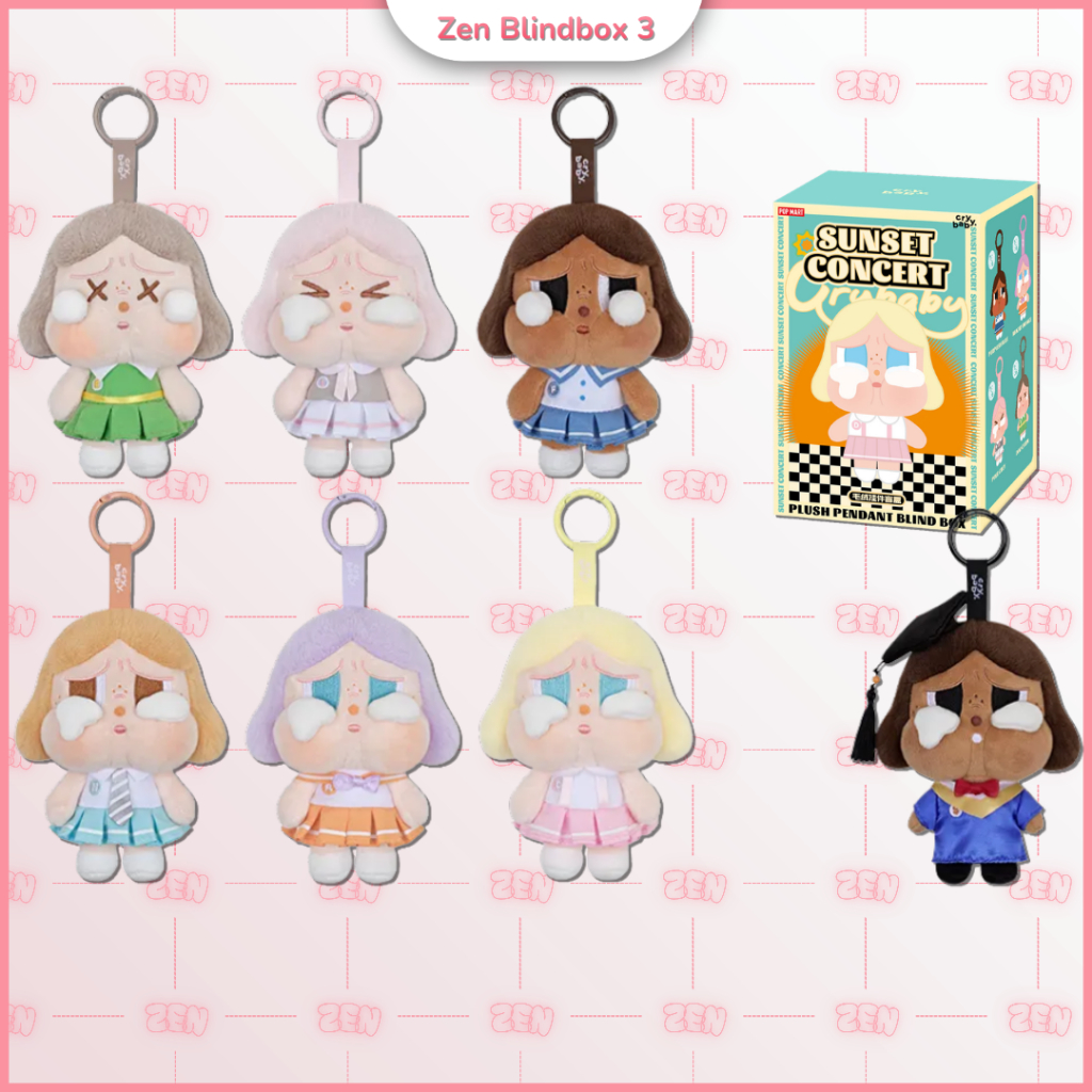 [Chính Hãng] Blindbox Crybaby Sunset Series Móc Khóa Gấu Bông