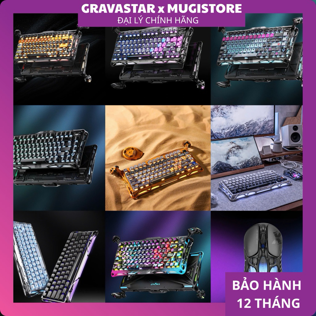 Bàn phím cơ chuột không dây GravaStar Mecury chính hãng