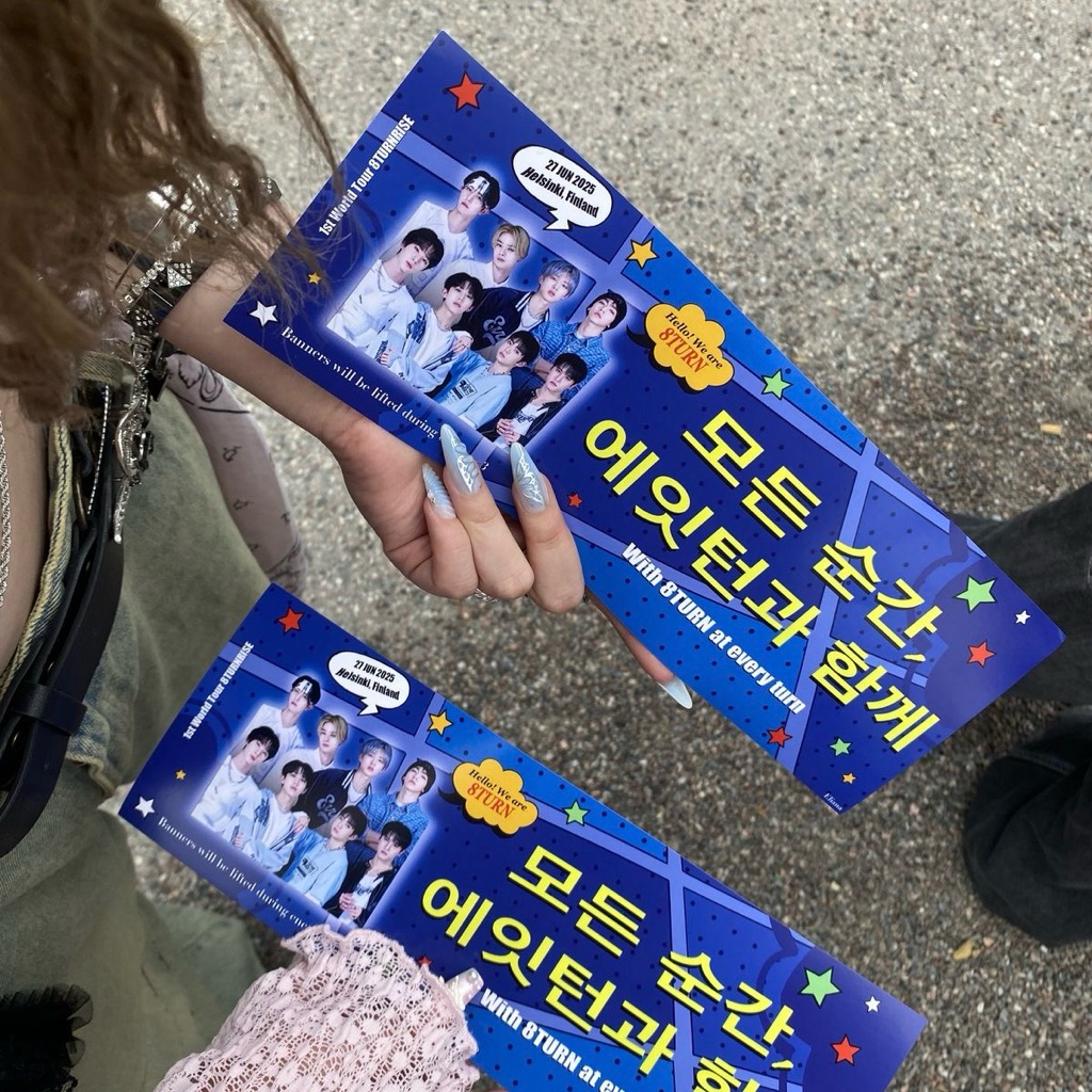 In 100 - 200 Cái Banner Cầm Tay Kpop Theo Yêu Cầu Cán Bóng - Handbanner / Slogan Cổ Vũ Idol