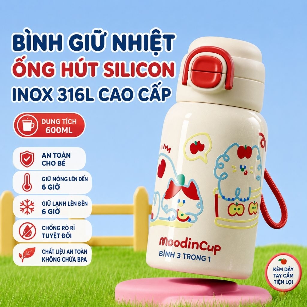 BÌNH GIỮ NHIỆT RELEA CHÍNH HÃNG 600ML - INOX 316L