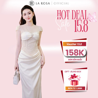 Váy Lụa Maxi Phối Ren Cao Cấp La Rosa Váy Body Dáng Dài Tôn Dáng Sang Chảnh T552