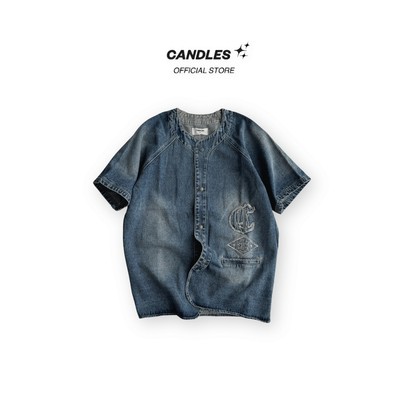 Áo Sơ Mi Denim Candles Americana Baseball 25 Oversized