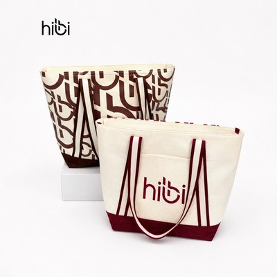 Túi tote đi tập Hibi Sports A023, chất liệu Canvas cao cấp, có khóa kéo và túi trong