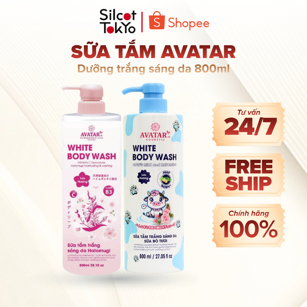 Sữa tắm dưỡng trắng sáng da Avatar Body Wash 800ml