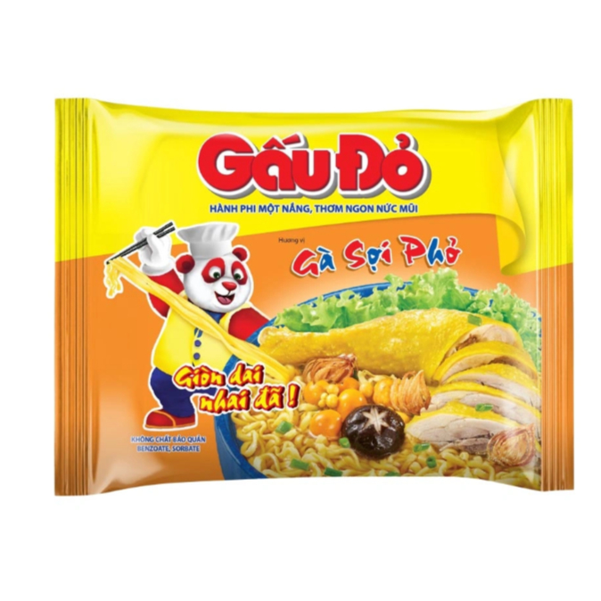 3 gói Mì Gấu Đỏ gà sợi phở gói 63g