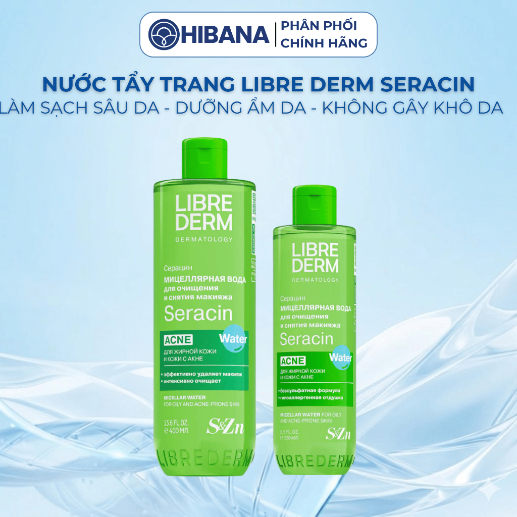 Nước Tẩy Trang Seracin Ance Libre Derm, Giúp Làm Sạch Sâu Bụi Bẩn, Hỗ Trợ Giảm Mụn, Kiềm Dầu | 250ML