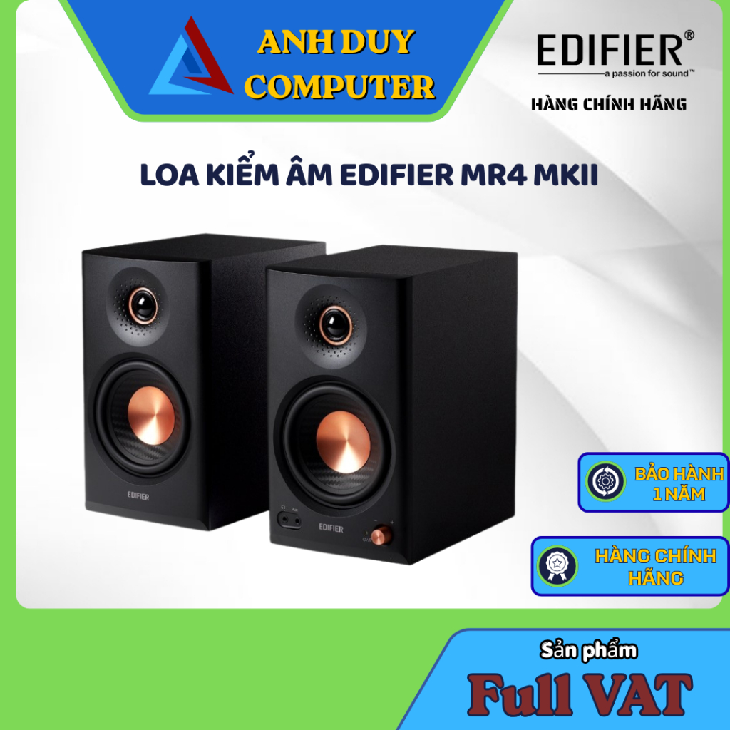 Loa Kiểm Âm EDIFIER MR4 MKII | Công Xuất 80W | Bluetooth 6.0 | Kết nối đa cổng Chính Hãng Full Vat