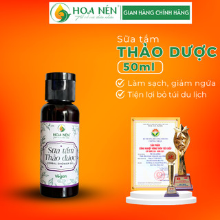 Sữa Tắm Thảo Dược 50ml - Hoa Nén - Vegan - Làm sạch, dưỡng ẩm, tiện bỏ túi du lịch