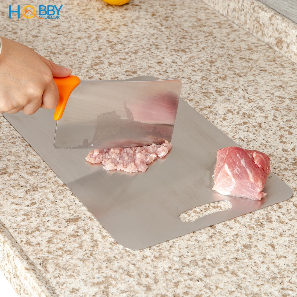 Thớt Inox 304 Cấp Thực Phẩm, Chống Nấm Mốc, Kháng Khuẩn, Chống Gỉ, Kích Thước 20x30cm