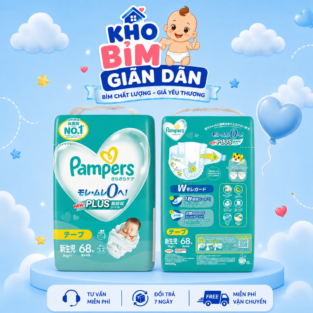 Tã (Bỉm) Quần Pampers Premium Cao Cấp - Nội địa Nhật Bản - KHO BỈM GIÃN DÂN