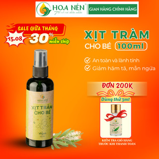 Xịt Tràm Cho Bé 100ml - Hoa Nén - Vegan - Ngăn muỗi và côn tr.ùng,  giảm hăm tã, rôm sảy cho bé