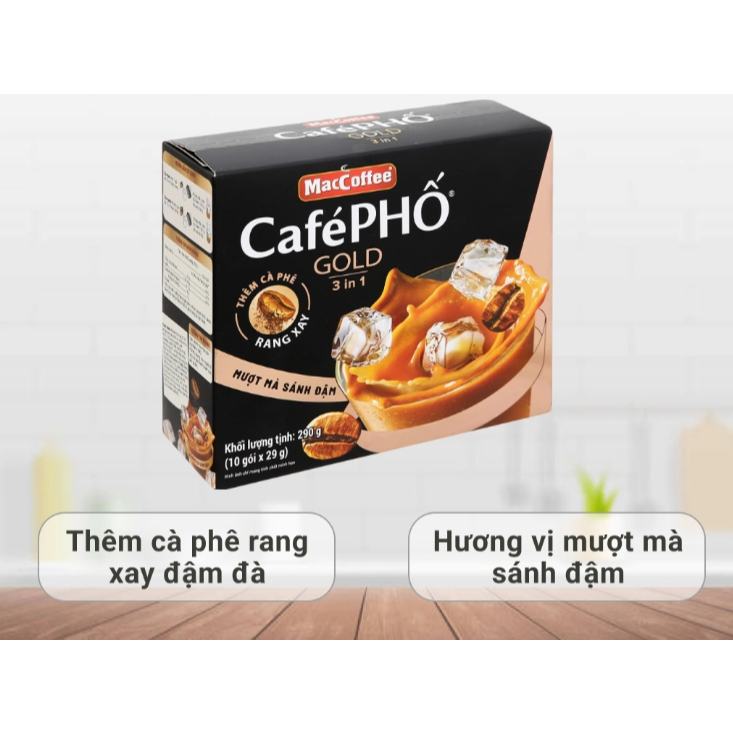 Cà phê MacCoffee Café Phố Gold 3in1 290g