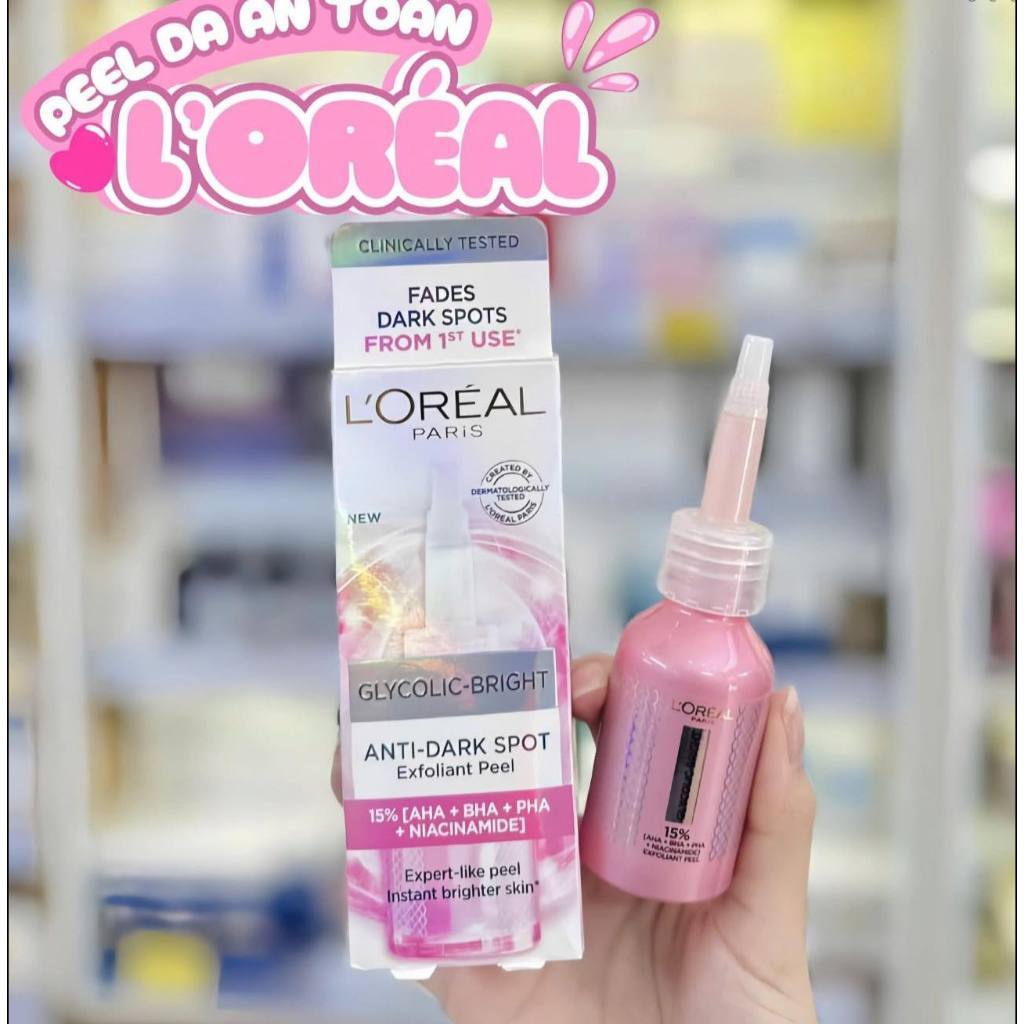 Tinh Chất Peel Da L'Oreal Paris Glycolic Bright Anti Dark Spot Exfoliant Peel Loreal Nhập Khẩu 25ml